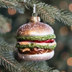 Burger Glass Hanging Figurine 9cm Gold