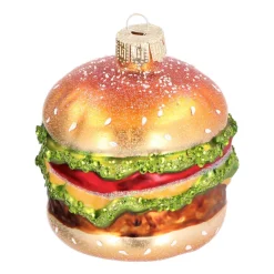 Burger Glass Hanging Figurine 9cm Gold