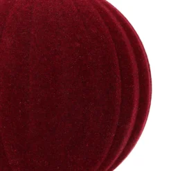 Burgundy Red Velvet Christmas Bauble With Relief