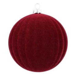Burgundy Red Velvet Christmas Bauble With Relief