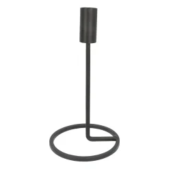 Candle Holder Matt Black | 20 Cm | Metal