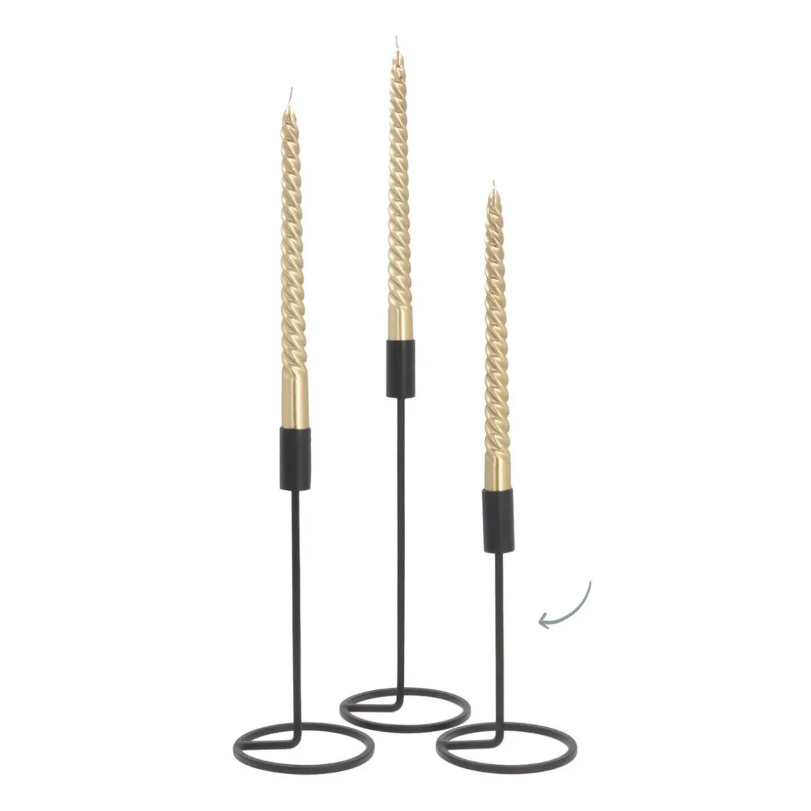 Candle Holder Matt Black | 20 Cm | Metal