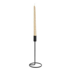 Candle Holder Matt Black | 25 Cm | Metal