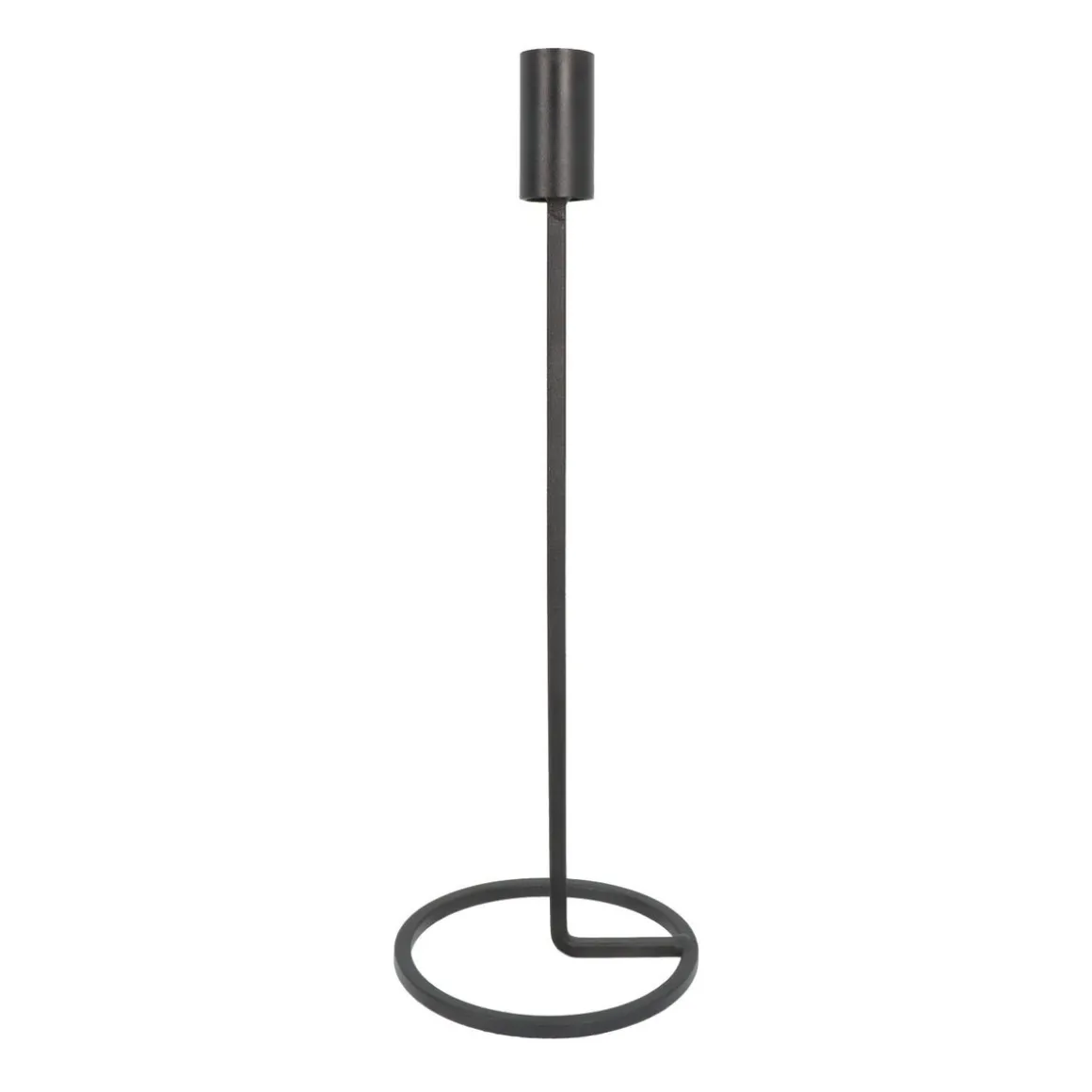 Candle Holder Matt Black | 32 Cm | Metal