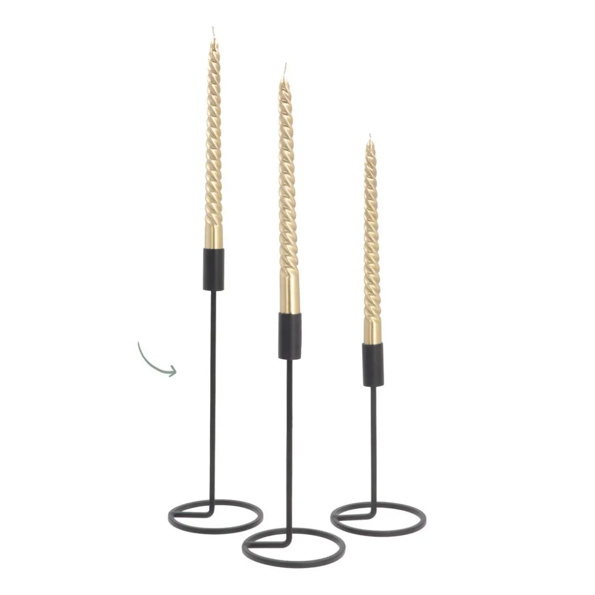 Candle Holder Matt Black | 32 Cm | Metal