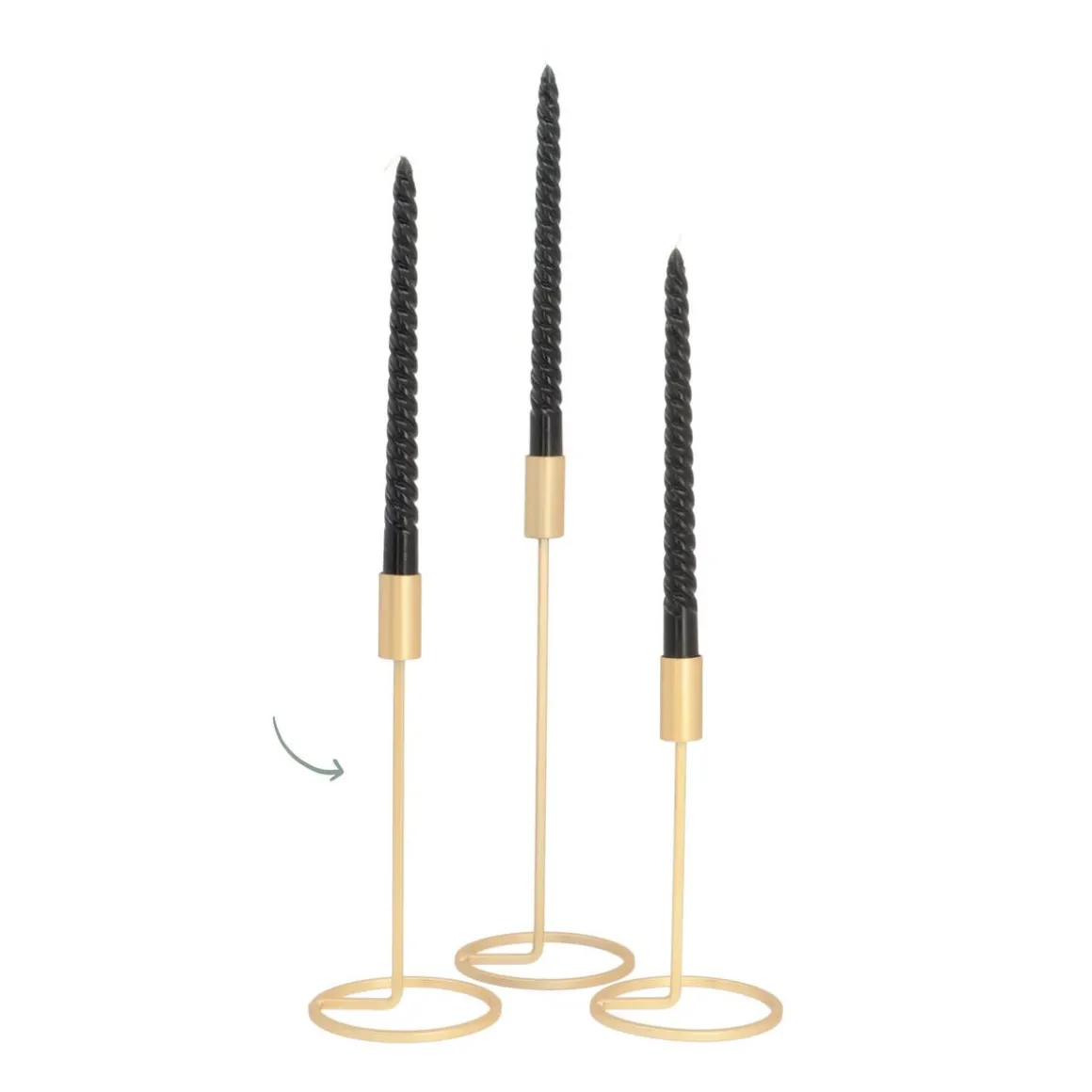 Candle Holder Matt Gold | 25 Cm | Metal
