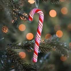 Candy Cane Christmas Ornament | Red-white-pink | Handmade | 14 Cm