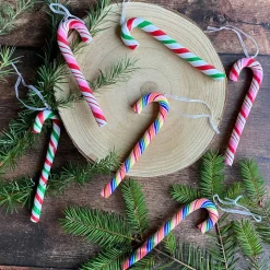 Candy Cane Christmas Ornament | Red-white-green | Handmade | 14 Cm