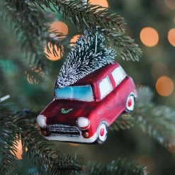Car Glass Hanging Figurine 9.5cm Red