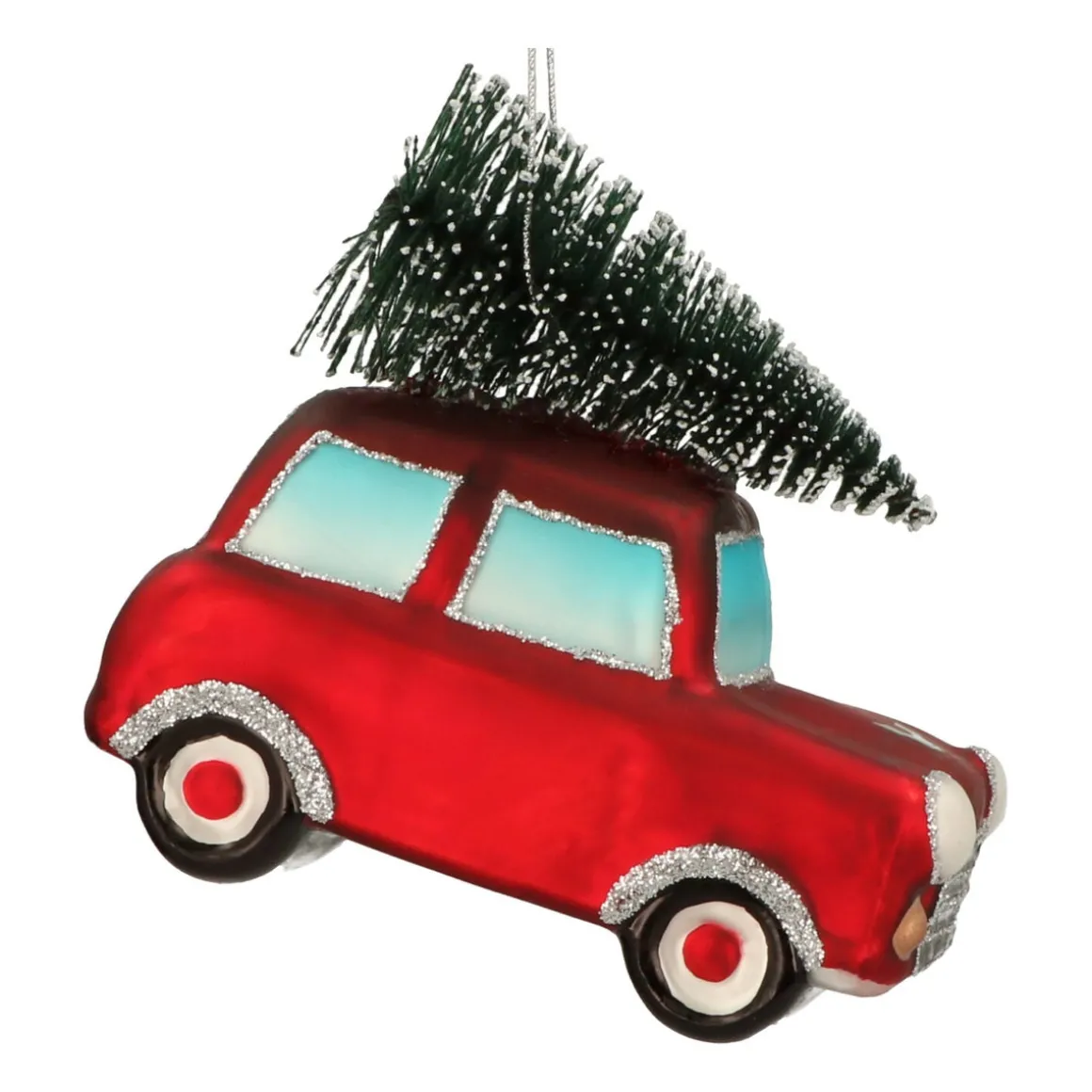 Car Glass Hanging Figurine 9.5cm Red