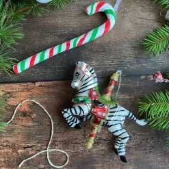 Carousel Zebra Christmas Ornament | Glass | 10 Cm