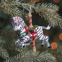 Carousel Zebra Christmas Ornament | Glass | 10 Cm