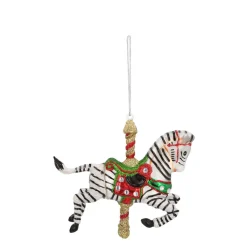 Carousel Zebra Christmas Ornament | Glass | 10 Cm