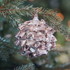 Champagne Bauble With Ruches | 8 Cm
