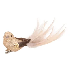 Champagne Bird With Glitter On A Stylish Clip