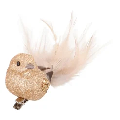 Champagne Bird With Glitter On A Stylish Clip