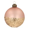 Champagne Christmas Bauble With Glitter Dip