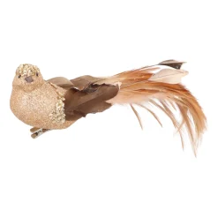 Champagne Hummingbird On A Clip With Glitter