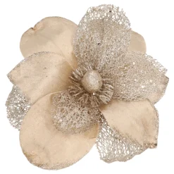 Champagne Magnolia With Glitters And Organza