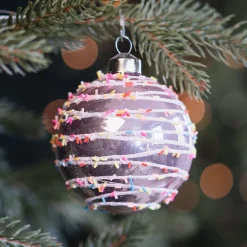 Cheerful Pink Metallic Christmas Bauble