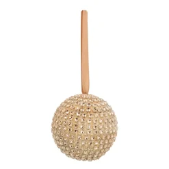 Christmas Bauble With Diamonds - 7,5cm - Gold