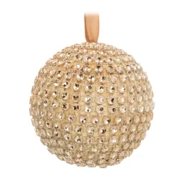 Christmas Bauble With Diamonds - 7,5cm - Gold