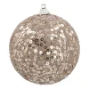 Christmas Bauble With Sequins 8cm Champagne