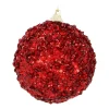 Christmas Bauble With Sequins 8 Cm Christmas Red