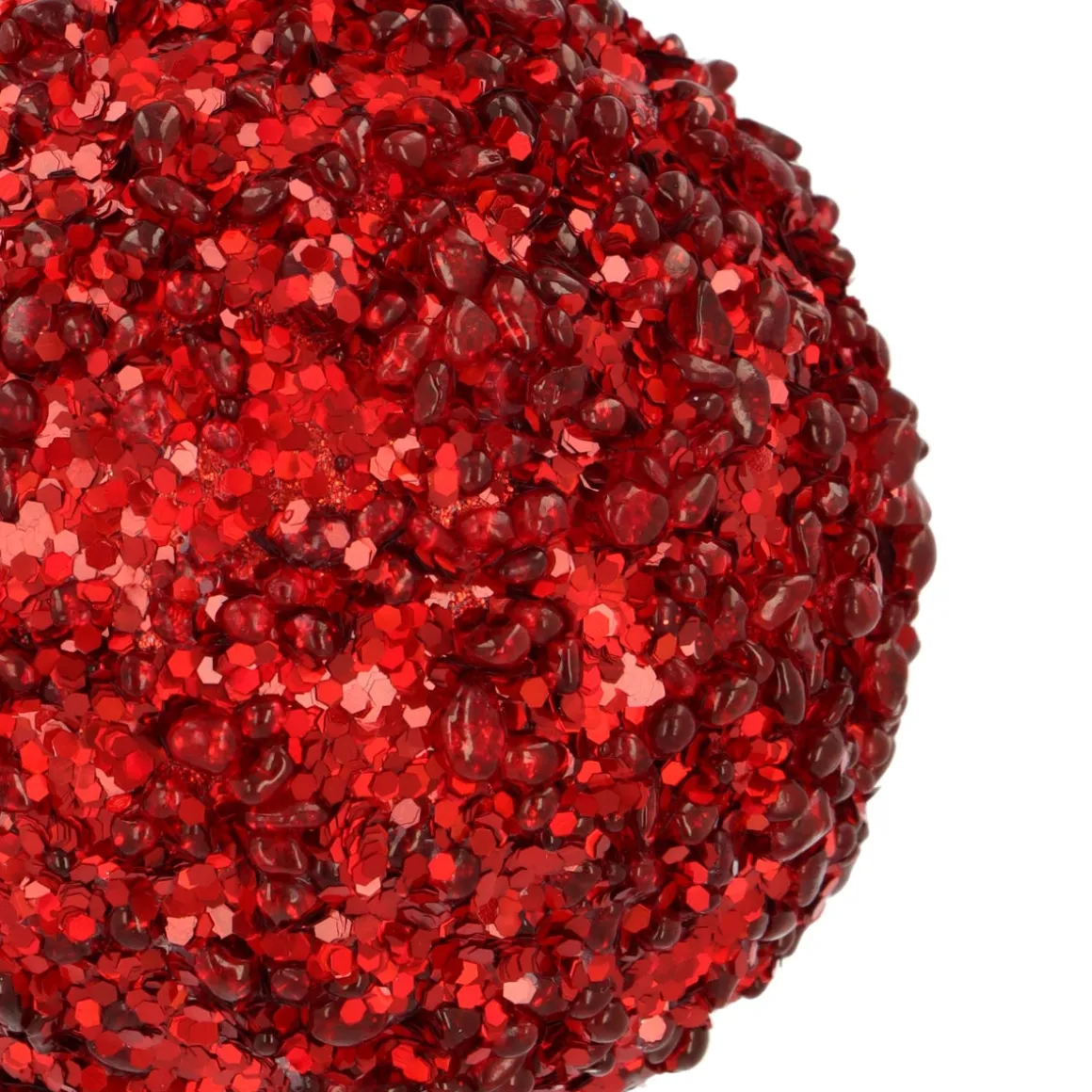 Christmas Bauble With Sequins 8 Cm Christmas Red
