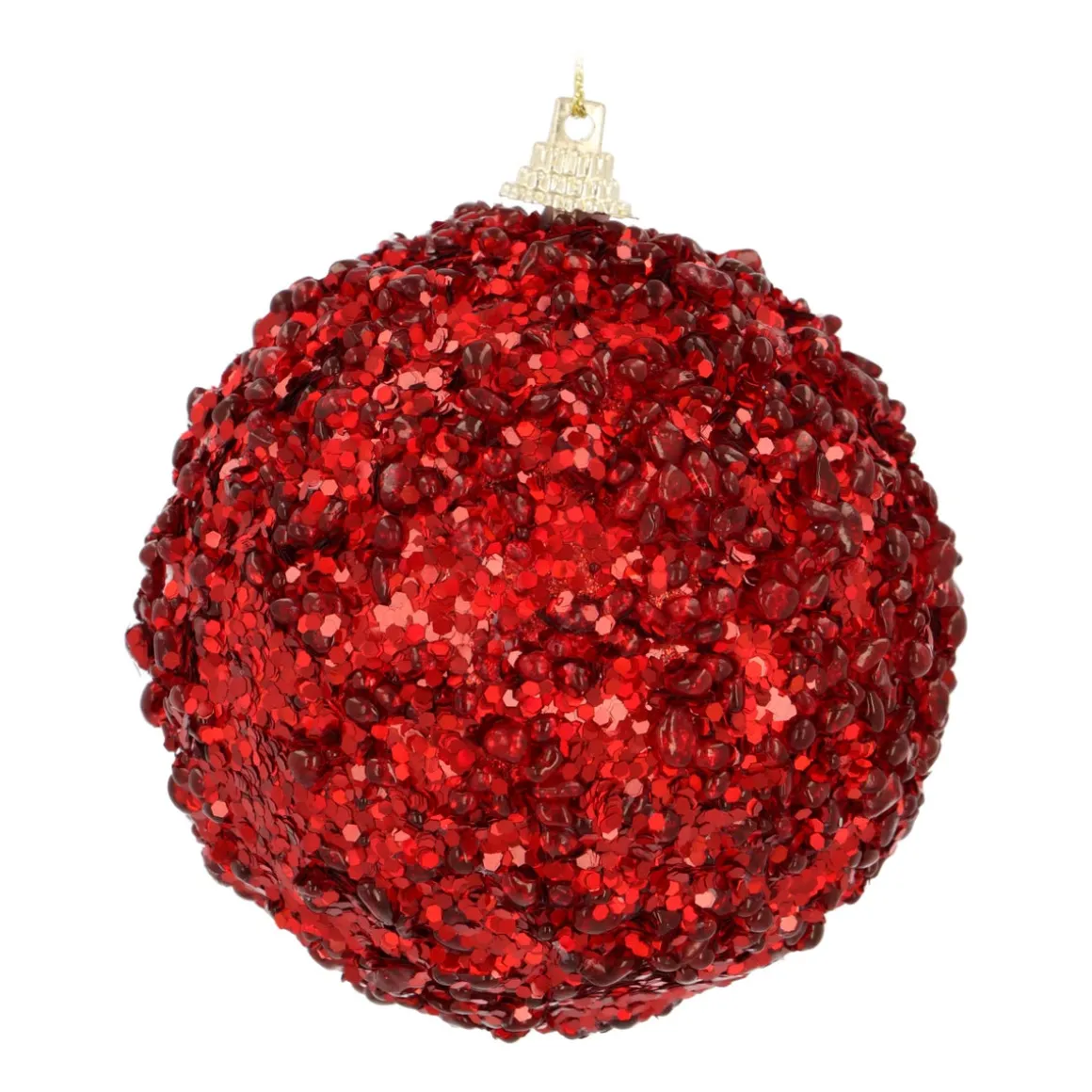 Christmas Bauble With Sequins 8 Cm Christmas Red