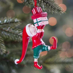 Christmas Elf With Gifts Hanger | Polyresin | 13cm