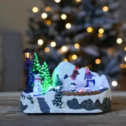 Christmas Figurine Ice Skating 18 Cm, Music & LED