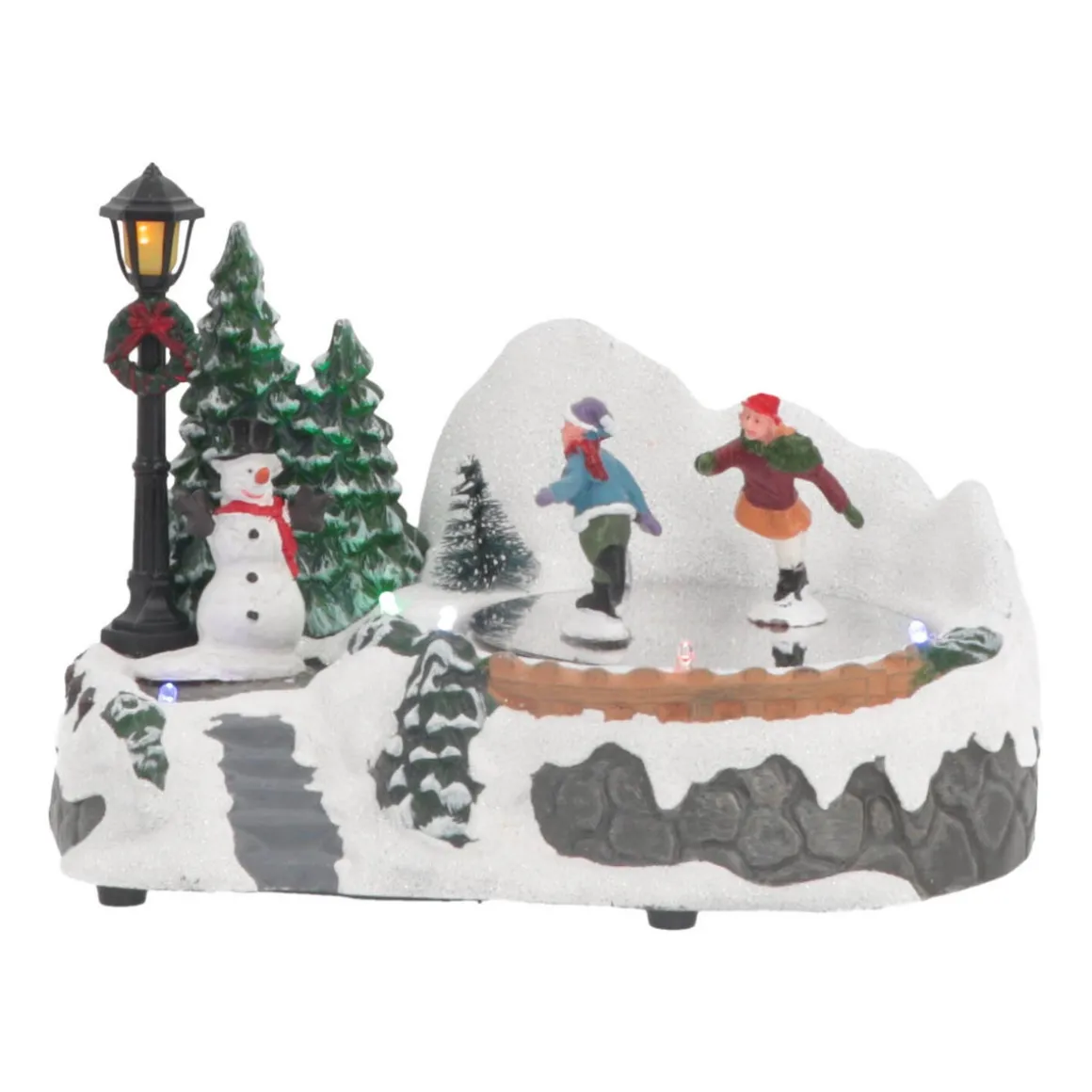 Christmas Figurine Ice Skating 18 Cm, Music & LED