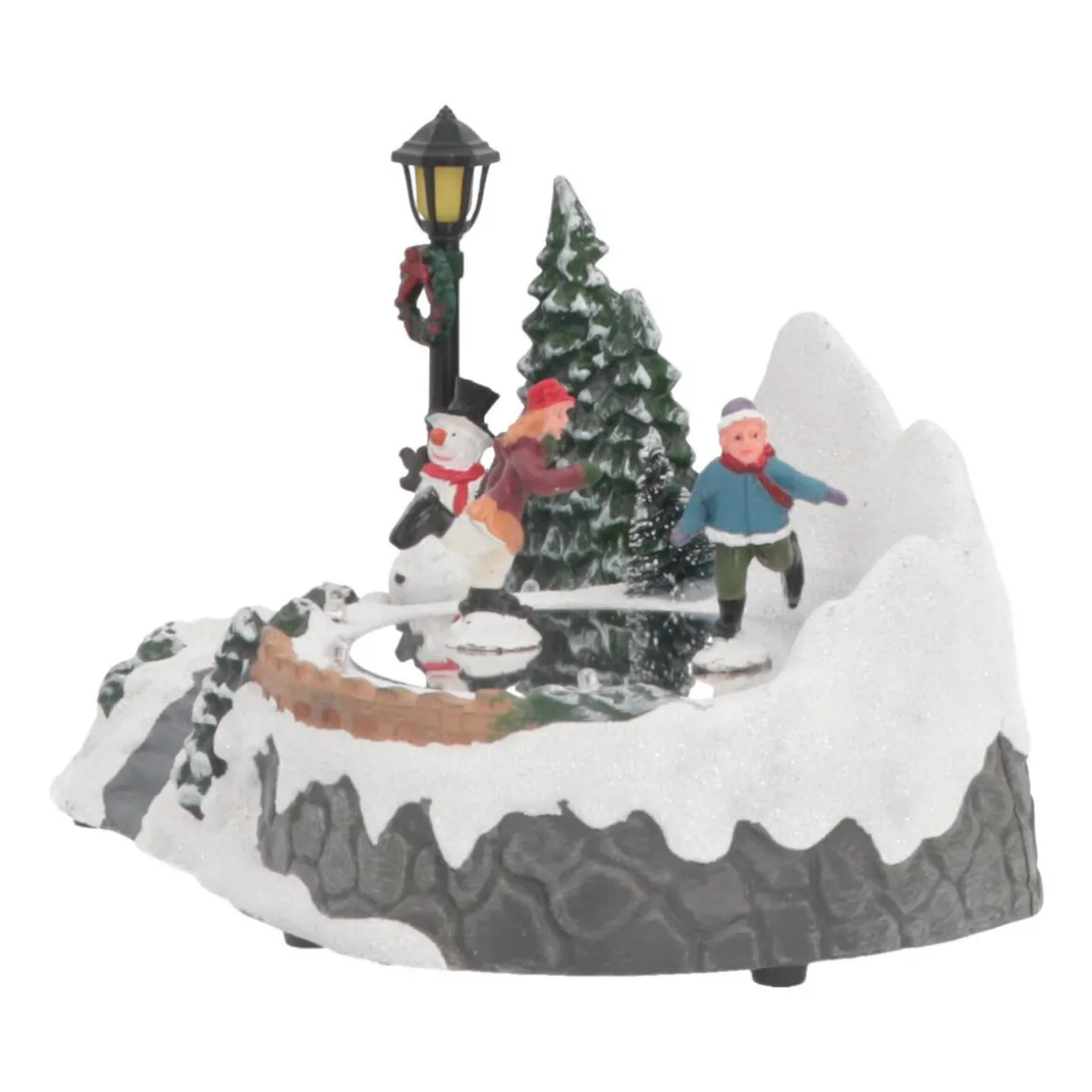 Christmas Figurine Ice Skating 18 Cm, Music & LED