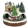 Christmas Figurine Small Train Station 20cm, Music & LED