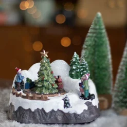 Christmas Figurine Tree And Train 17.5 Cm, Music & LED