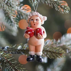 Christmas Hanger Naked Mrs. Claus 9 Cm Polyresin