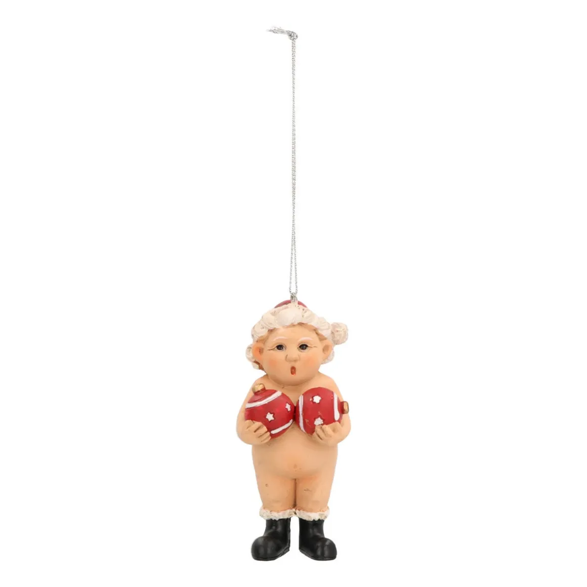 Christmas Hanger Naked Mrs. Claus 9 Cm Polyresin