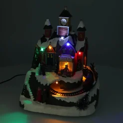 Christmas House Train Station 19.5cm, Music & LED
