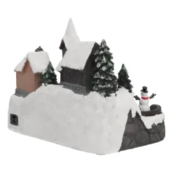 Christmas House With Real Fountain, LED & Sound, 27,5cm