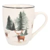 Christmas Mug With Deer And Gold Trim