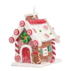 Christmas Ornament | Candy House With LED | Handmade | Batteries Incl.