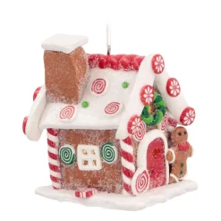 Christmas Ornament | Candy House With LED | Handmade | Batteries Incl.
