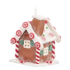 Christmas Ornament | Candy House With LED | Handmade | Batteries Incl.