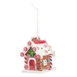 Christmas Ornament | Candy House With LED | Handmade | Batteries Incl.