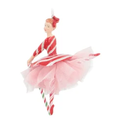 Christmas Ornament Ballerina With Candy Cane | Polyresin | 16cm