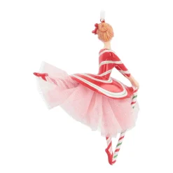 Christmas Ornament Ballerina With Candy Cane | Polyresin | 16cm