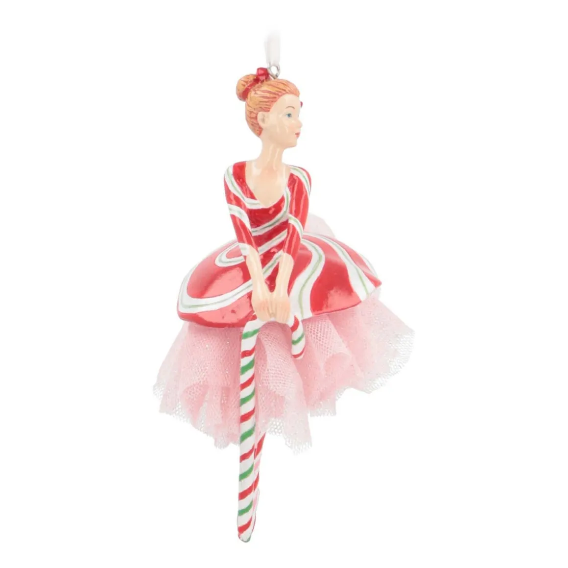 Christmas Ornament Ballerina With Candy Cane | Polyresin | 16cm