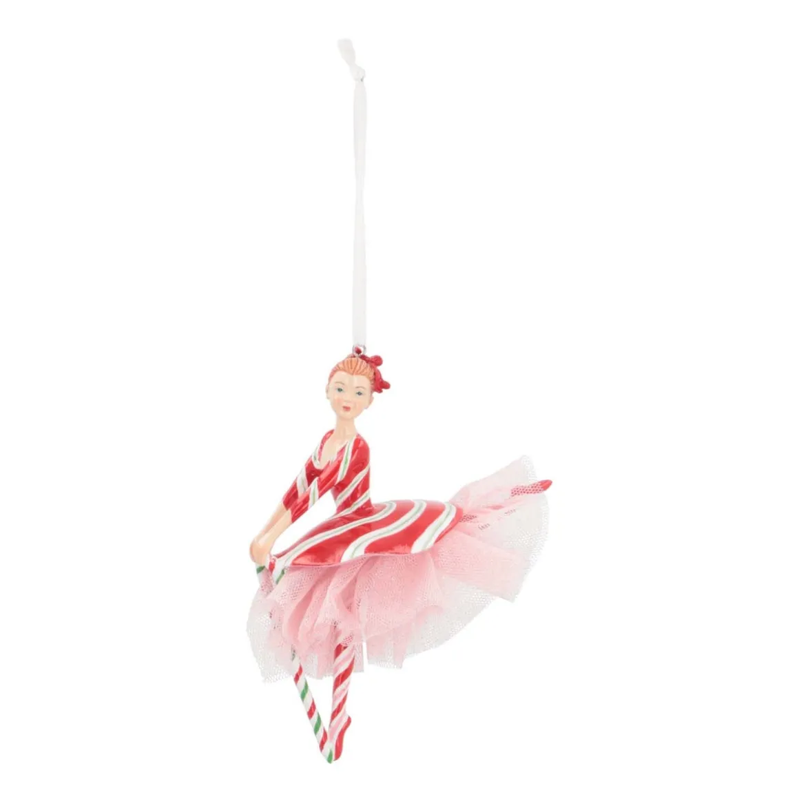 Christmas Ornament Ballerina With Candy Cane | Polyresin | 16cm