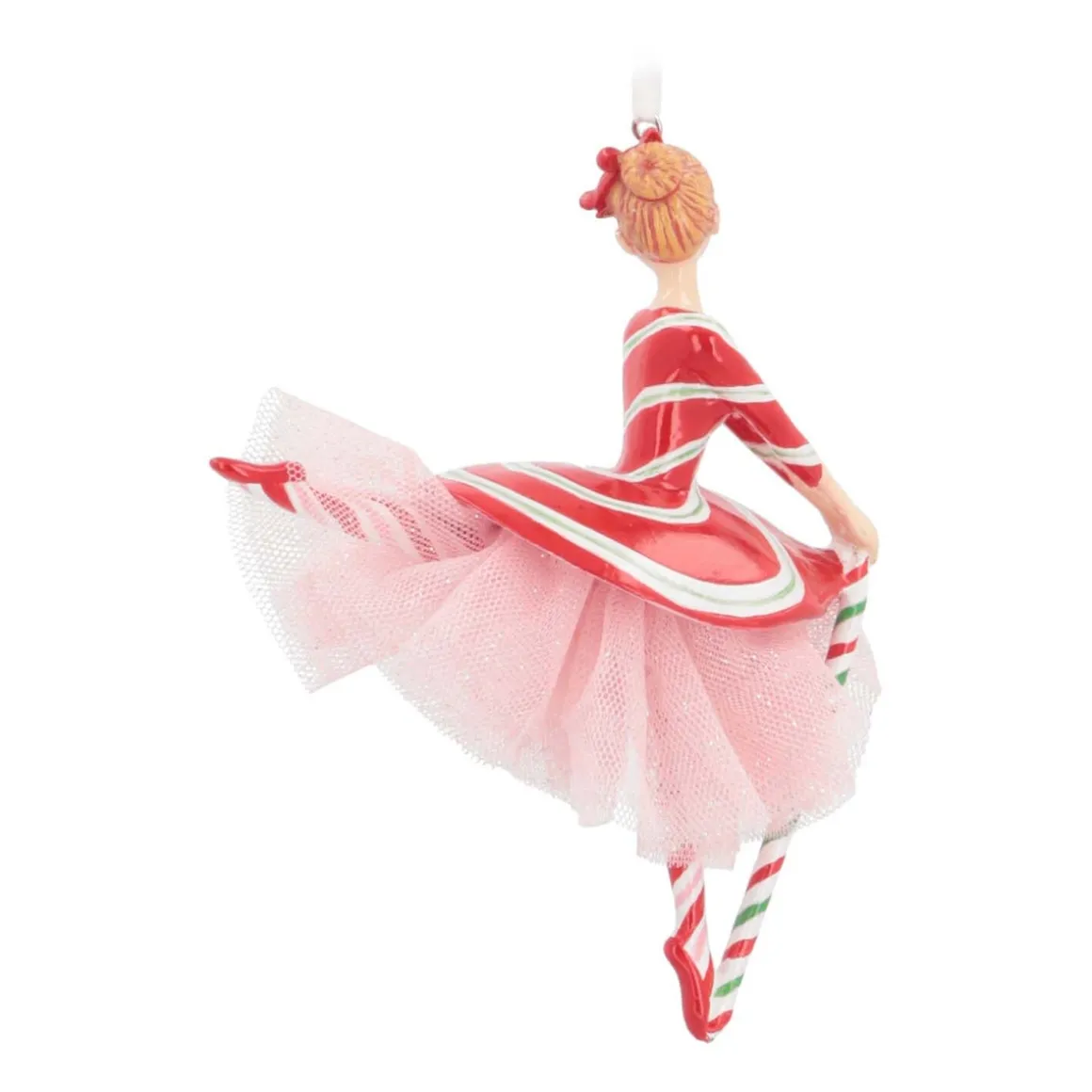 Christmas Ornament Ballerina With Candy Cane | Polyresin | 16cm